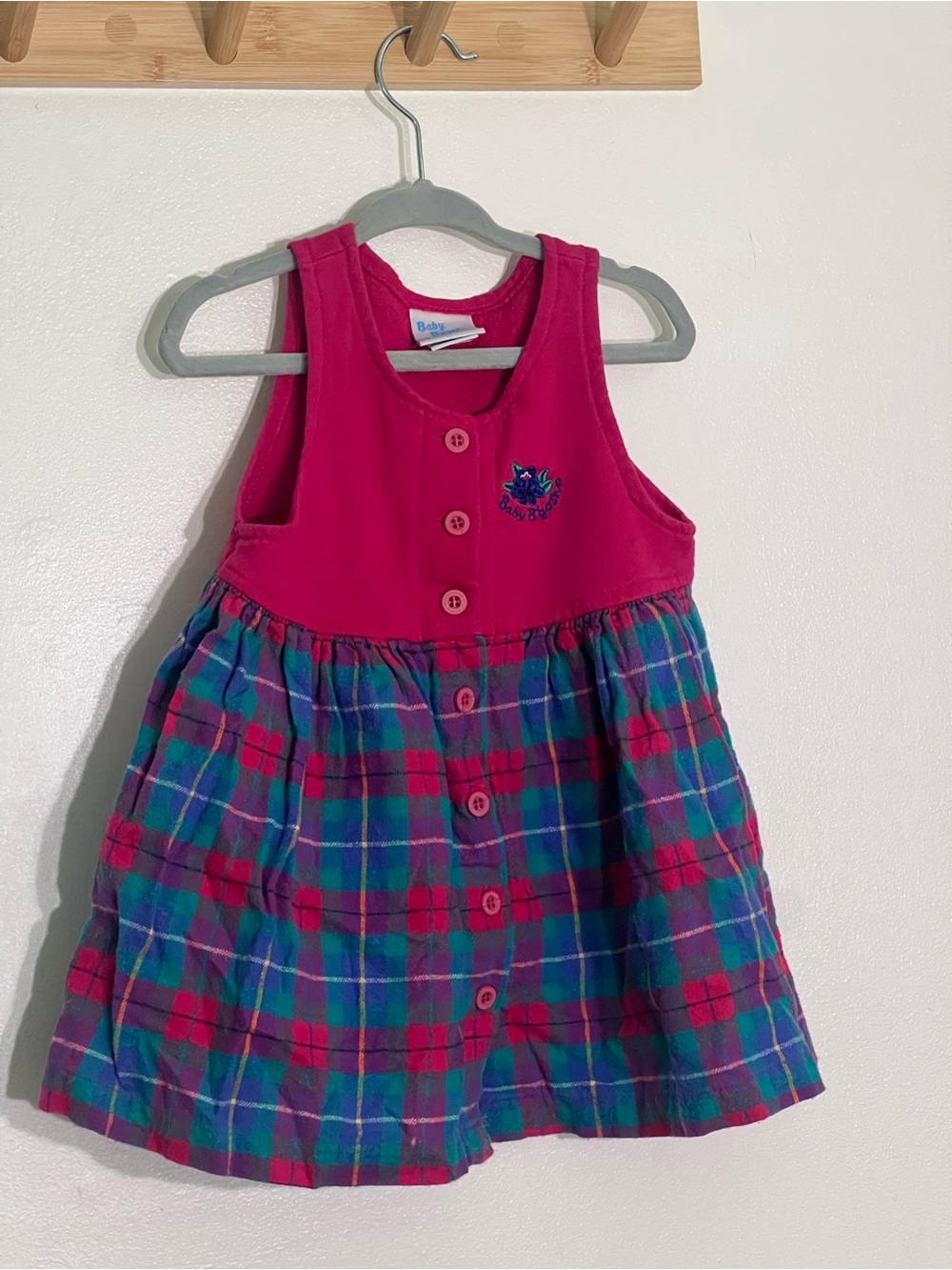 OshKosh B'gosh vintage made in the USA  Knit Bodice Plaid Button-Front Dress